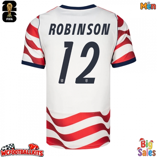 United States Miles Robinson #12 Replica Home Stadium Shirt World Cup 2026 Short Sleeve
